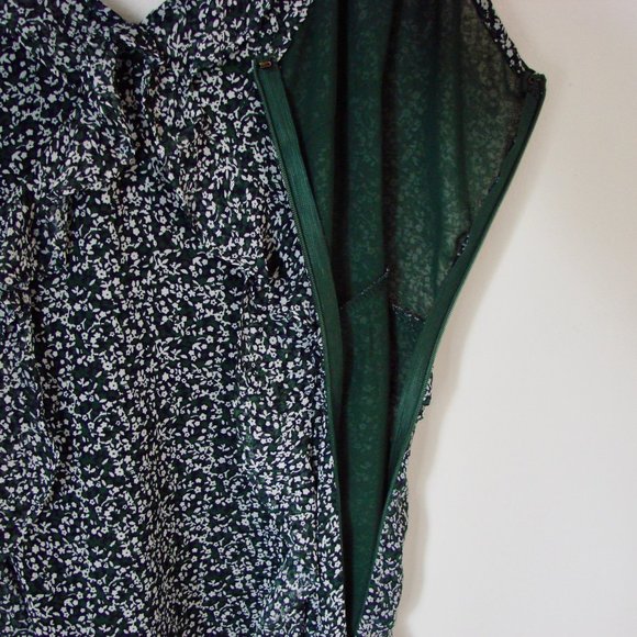 Floral Summer Sleeveless Mini Dress Storia Green White Ruffles Wedding Medium - Picture 16 of 16